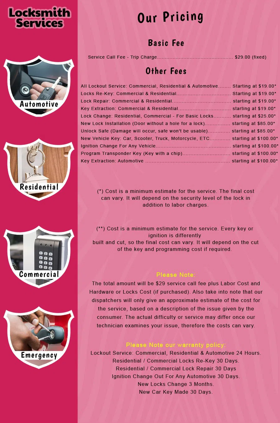 Monroe Township NJ Locksmith Store Monroe Township, NJ 732-529-4043 - price-list-c-18
